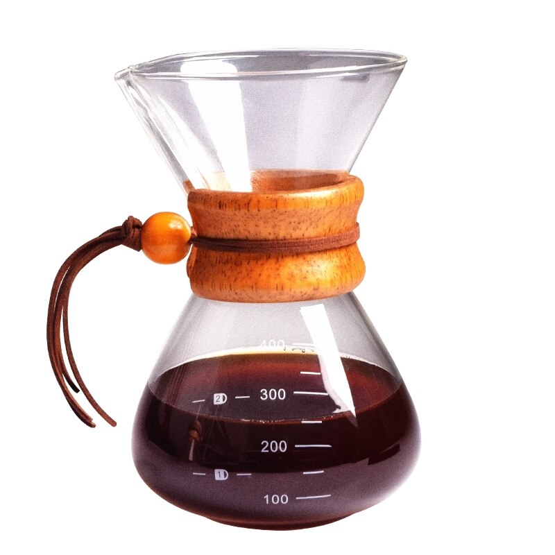 400/600ML High-borosilicate Glass Pour-over Coffee Pots Manual Drip Pot High Temperature Resistant Glass Coffee Maker Coffeeware