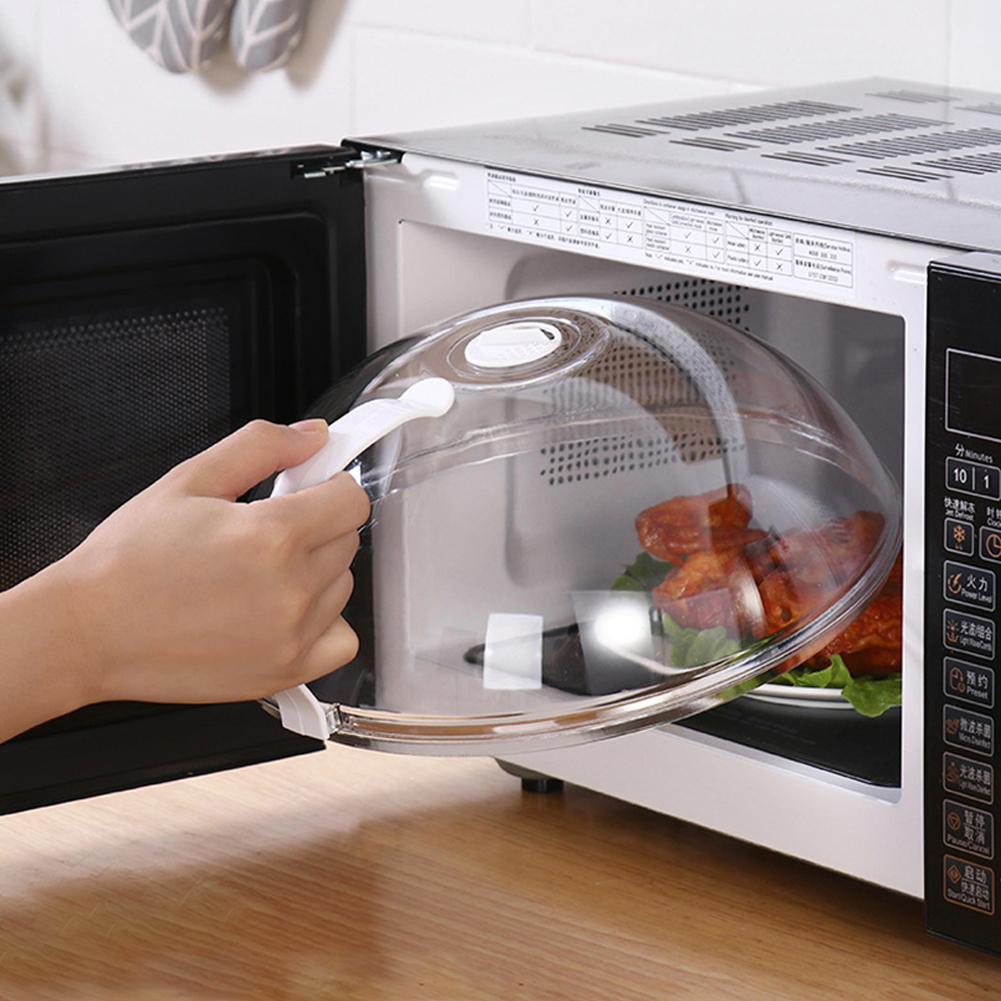 Microwave Food Anti-Sputtering Cover With Handle Heat Resistant Lid for Microwave Food