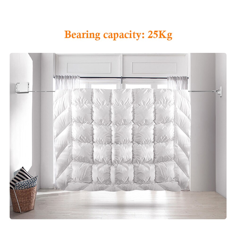 Balcony Clothes Line Indoor Invisible Clothesline With Hanger Hole Retractable Clothesline Rope Drying Rack No Drilling Required