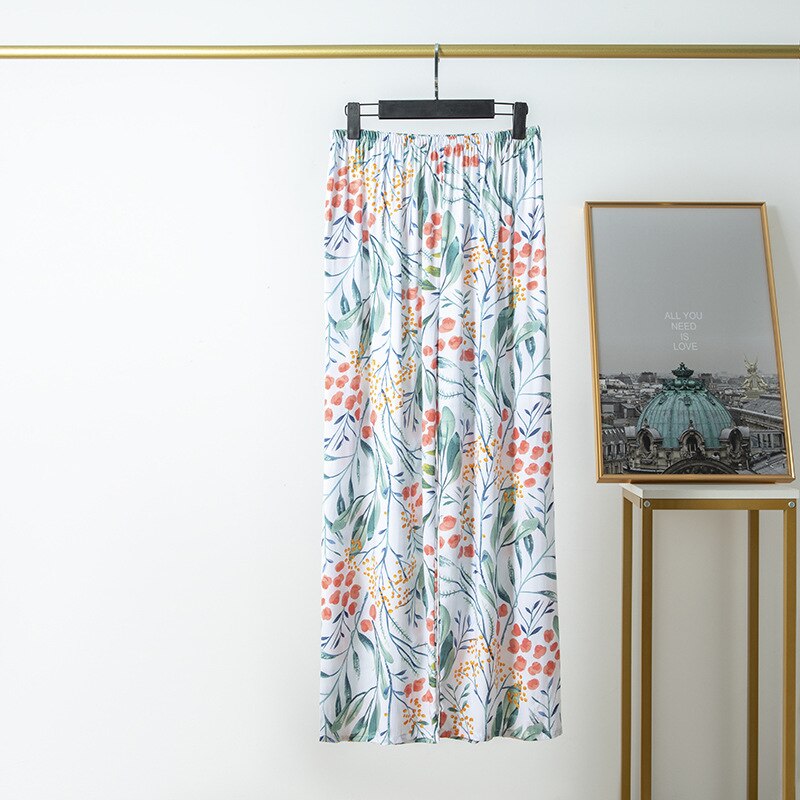 Pyjama en coton et lin pour femmes, style décontracté, confortable et fin, pantalon à jambes larges, pour la maison, en rayonne, grande taille: 08
