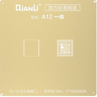 Plantilla de oro con agujero cuadrado para CPU de apple, plantilla universal de posicionamiento 3D