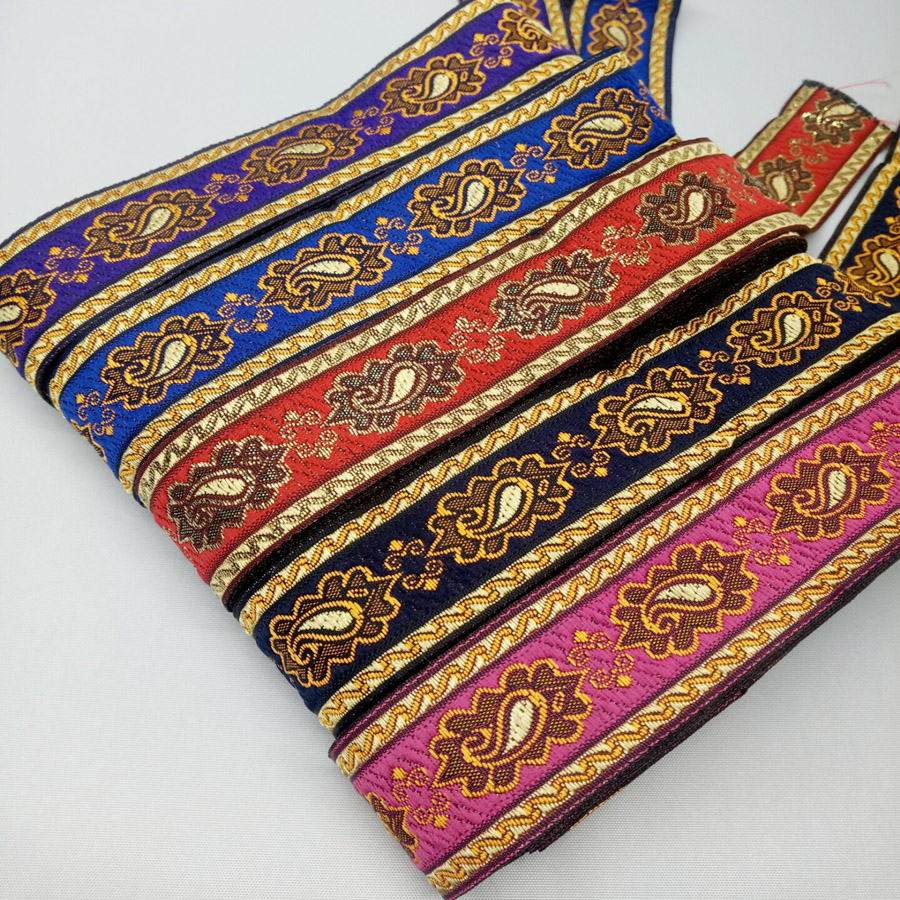 Jacquard Gewebt Band Streifen Ethnischen Gürtel 32mm Breit 7 Hof Hund Gurtband DIY trimmen