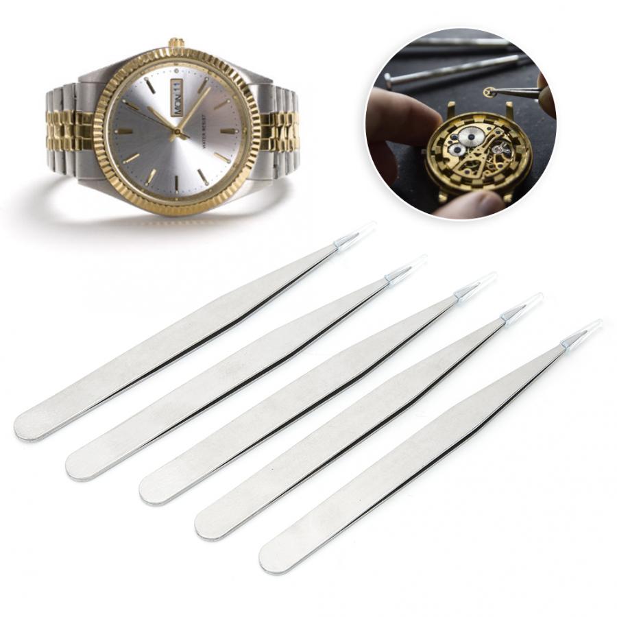 Horloge gereedschap 5 stks/set Gelegeerd Staal Antimagnetic Hoge Precisie Pincet Horloge Repareren Tool tool voor horlogemaker
