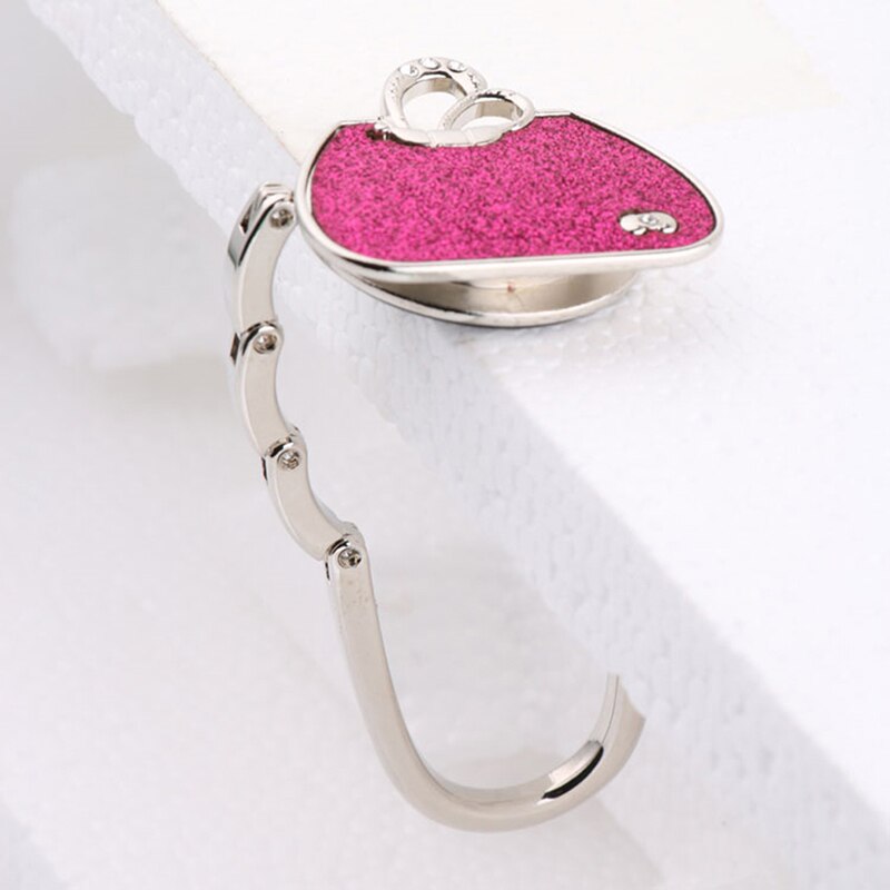Metal Folded Handbag Hook Hanger Handbag-shape Flashing Purse Bag Hanger Hook Holders Table Hook Bag Accessories