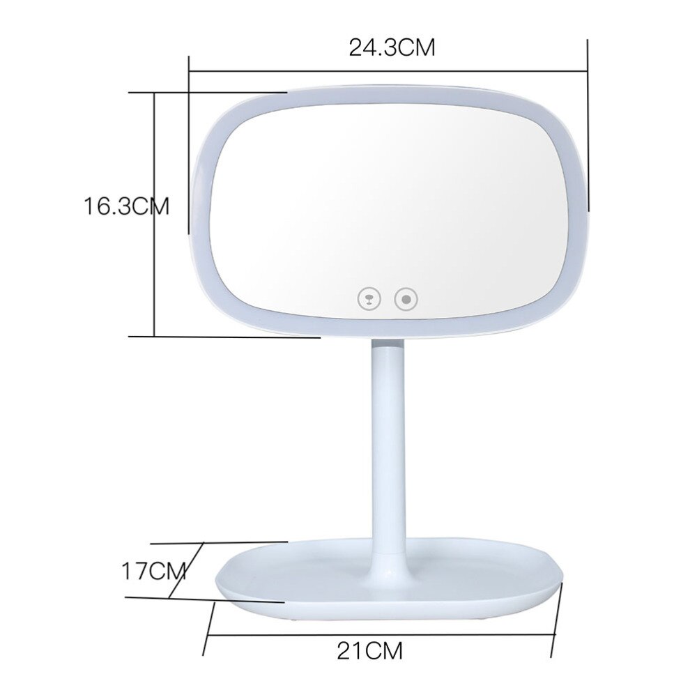 37 LED Lighted Desktop Makeup Mirror Touch Screen Vanity Mirror Rotatable at 360 Degree and Attached with Magnification Mirror