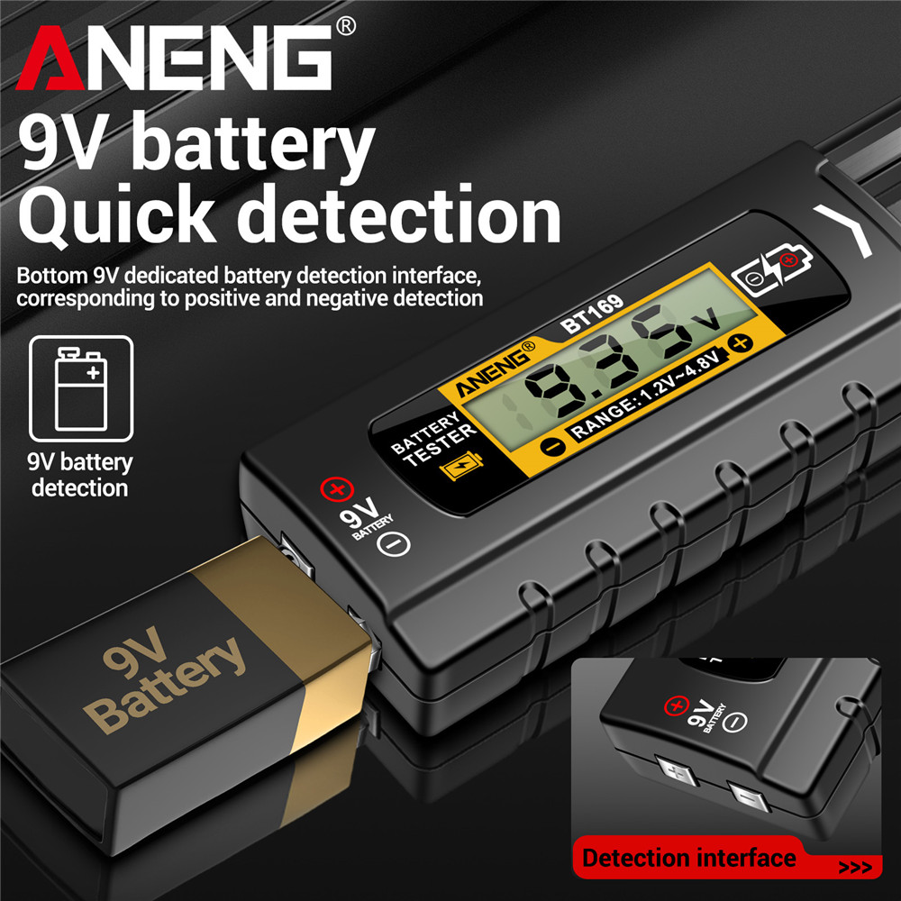 ANENG BT169 Detector de probadores de batería Digital multifuncional medir rápidamente la batería AA/AAA/C/D/9V/1,5 V medición de pila de botón