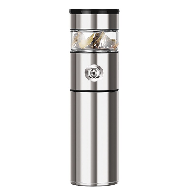 500Ml Glas Thee Thermos Cup Mok Rvs Thermos Vacuüm Cup Thee Zetgroep Fles Vacuüm Kolven Thermische Mok Water fles: Silver Tea thermos