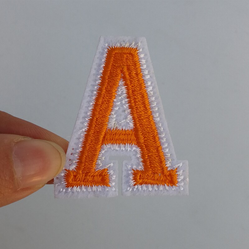 Broderede små engelske bogstavlapper til påstrygning af tøj farverigt patch nummer klistermærke badge applique patch tilbehør