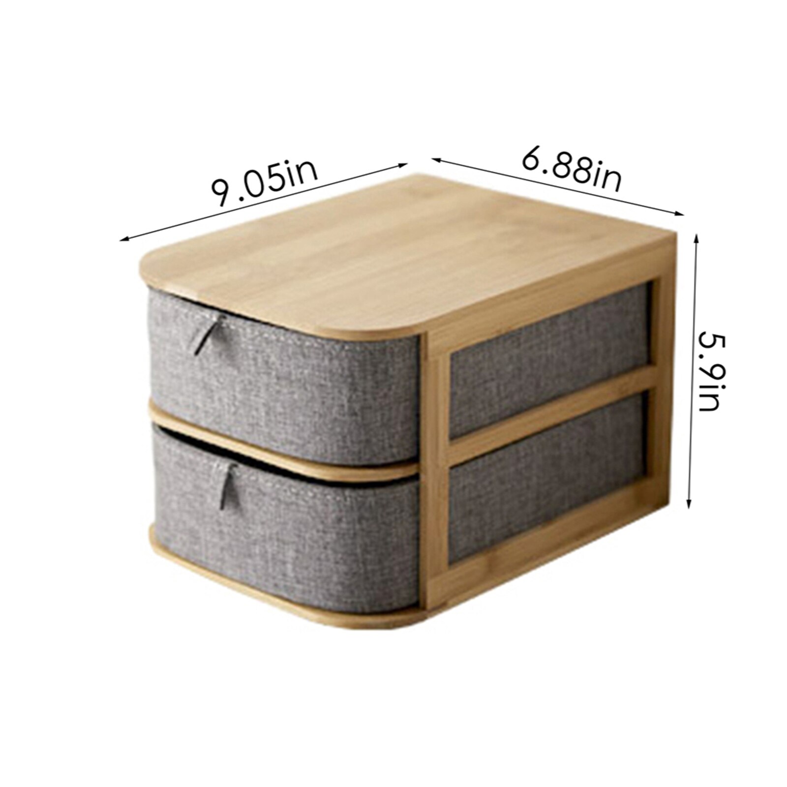 Multi-layers Wooden Organizer Cloth Wardrobe Storage Drawers Underwear Divider Box Clothes Cabinet Closet Case Home: 2 Layer Size S