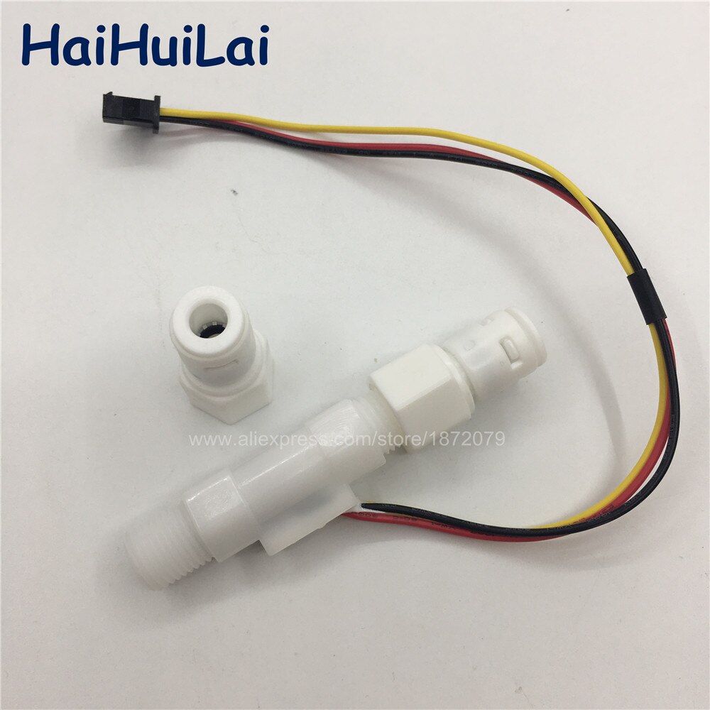 G1/4" Plastic Water Hall flow sensor meter+2pcs quick connector adaptor Push Fit for beer coffee machine
