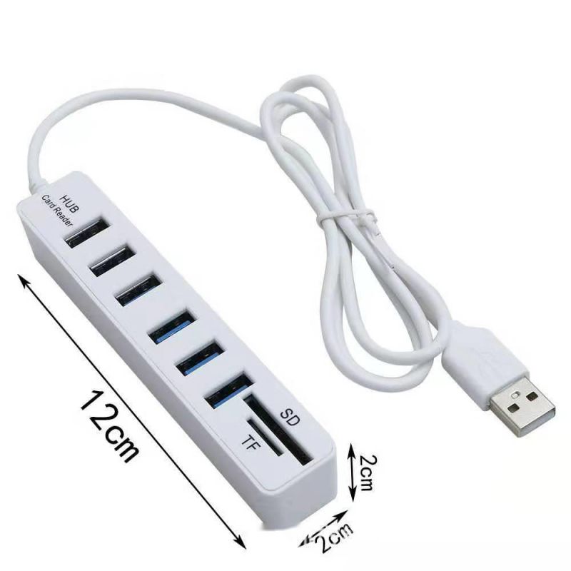 Usb hub 2.0 multi usb 2.0 hub usb splitter høj hastighed 3 /6 porte 2.0 hab tf sd kortlæser alt i en til pc computer tilbehør