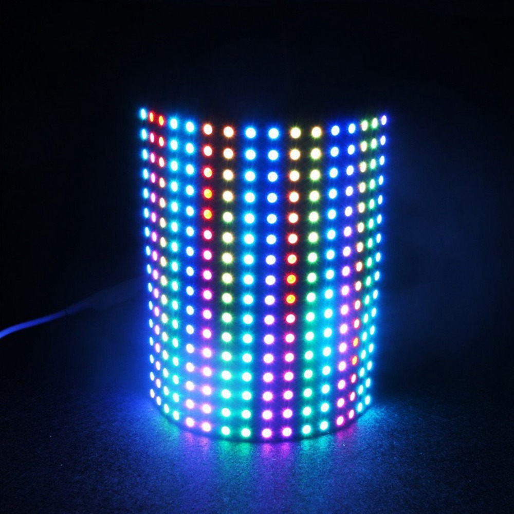 WS2812B Matrix – matrice de lumière Led 16x16 pixels 5V, Module d&#39;affichage Programmable rvb 5050, 8x32, 8x8 Led/Pixel