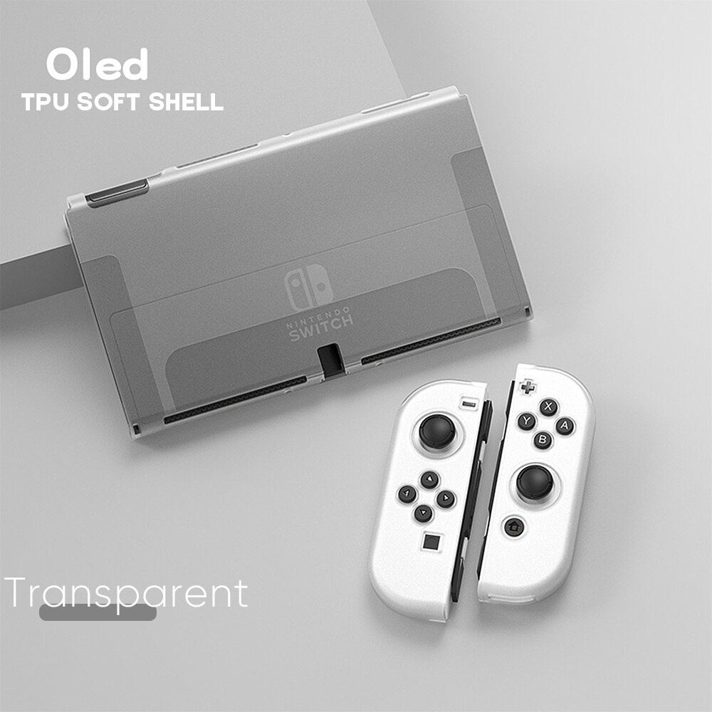 NEUE Für Schalter OLED Schutzhülle Soft/Hard Cover Kawaii Rosa Silikon Schutzhülle Für Nintendo OLED Konsole Zubehör: Matte Translucent