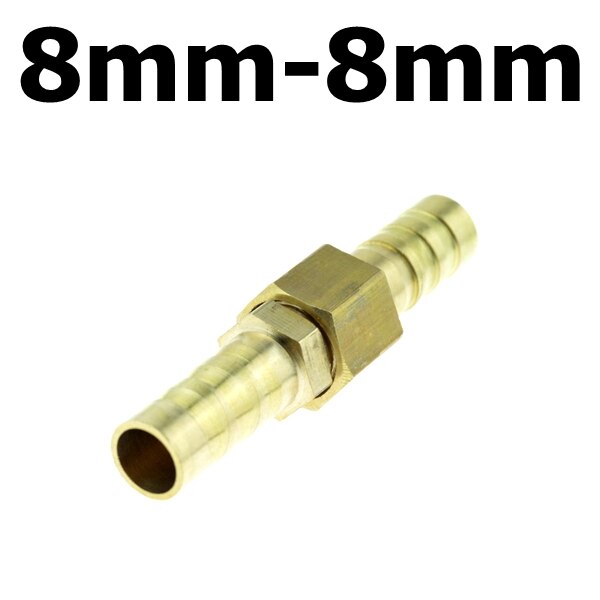 Messing Koper 8mm Slangpilaar Pijp Montage om 10mm 12mm 19mm OD Raccord Barb Reducer Air Tube Adapter Buisleidingen Gas Coupler: 8mm x 8mm