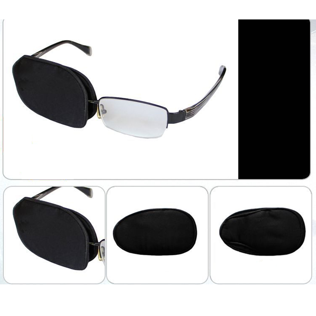 Parches de ojo de ambliopía para gafas, Parche de ojo para niños adultos, estrás, Parche de ojo perezoso-negro para adultos y niños negros