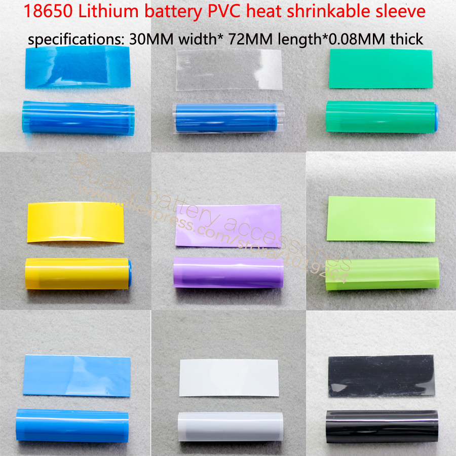 1 sectie 18650 batterij mouwen transparant blauw geïsoleerde krimpkous batterij case batterij skin PVC warmte krimpfolie