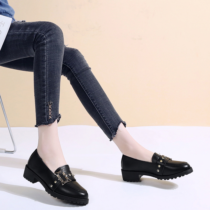 Reda Black Floater Leather Women's Oxford
