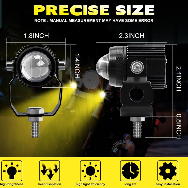 Faro LED para motocicleta, focos impermeables a prueba de golpes, luces todoterreno para coches, motos y barcos