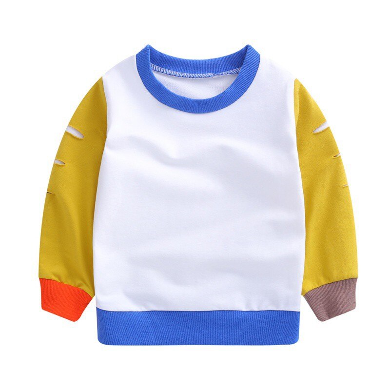 Bambini T-Shirt Autunno Bambini Vestiti Del Bambino T-Shirt maglia A Manica Lunga Variopinta Patchwork Nuovo Casual Bambino Camicetta: 24M