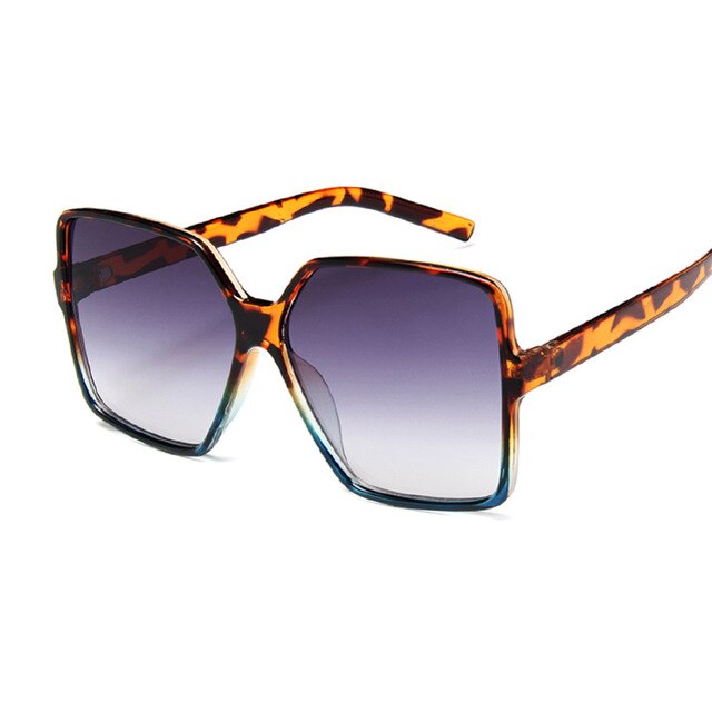 Sort firkantede overdimensionerede solbriller kvinder stor ramme farverige solbriller kvindelige spejl oculos unisex gradient hip hop nuancer: 3
