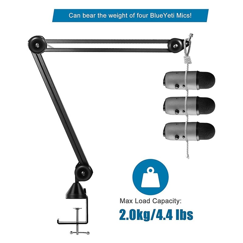 Rotation Installation Studio Microphone Arm with Suspension Scissors Bracket,for Blue Snowball & Blue Nano,Etc