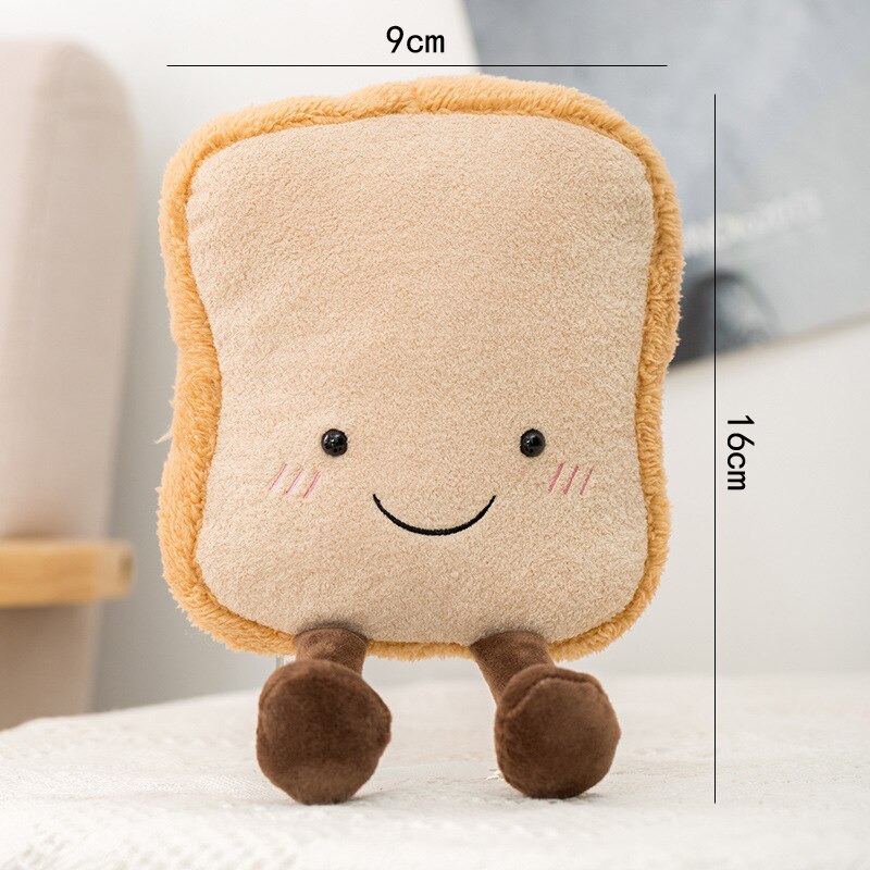 Jouet à mâcher en peluche pour chien, Croissant de Toast, interactif, mignon, résistant aux morsures, molaires, petit et grand gabarit: Toast-large