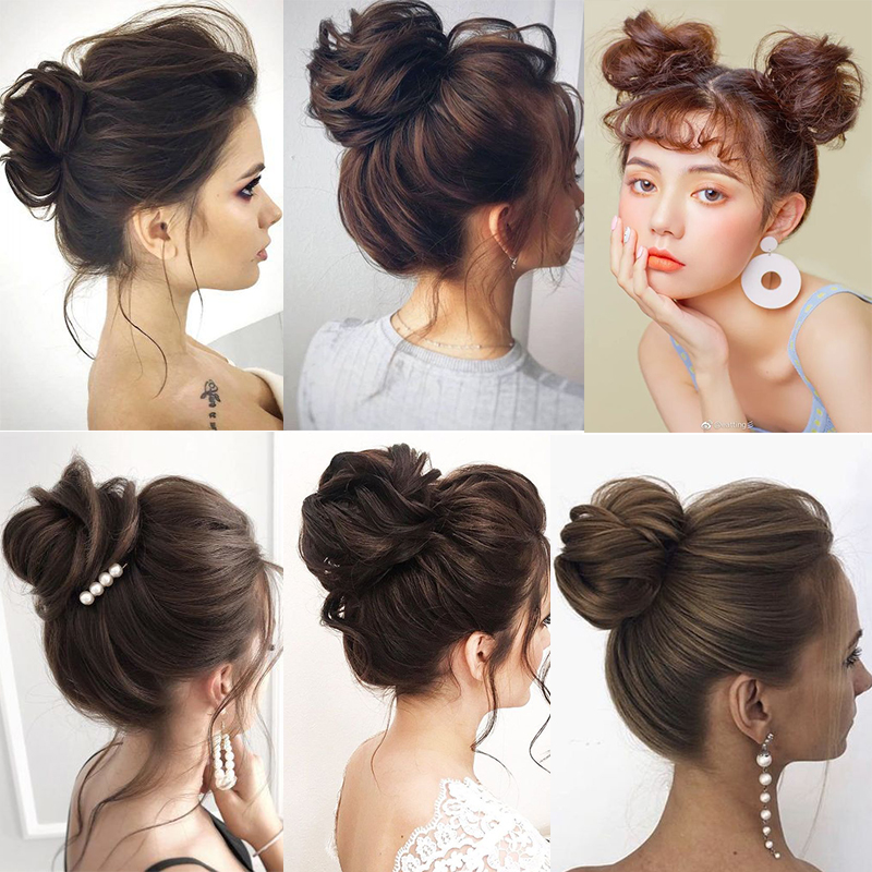 Women's Claw clip Hair Buns Synthetic Curly Chignon Ombre Claw Hair Messy Buns Updo claw Clip In Hairpiece For Women