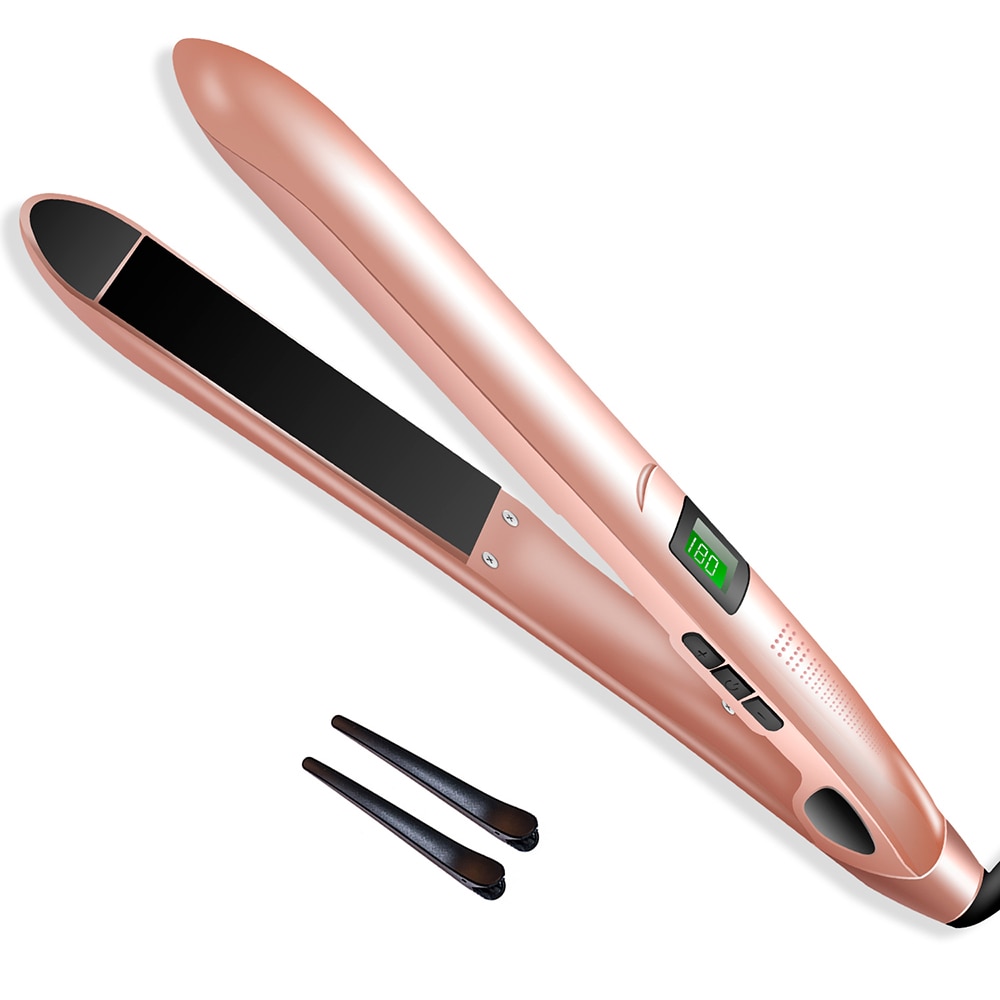 Flat Iron Hair Straightener Curler Electric Hair Straightening Curling Iron Styler LCD Hair Iron Straightener