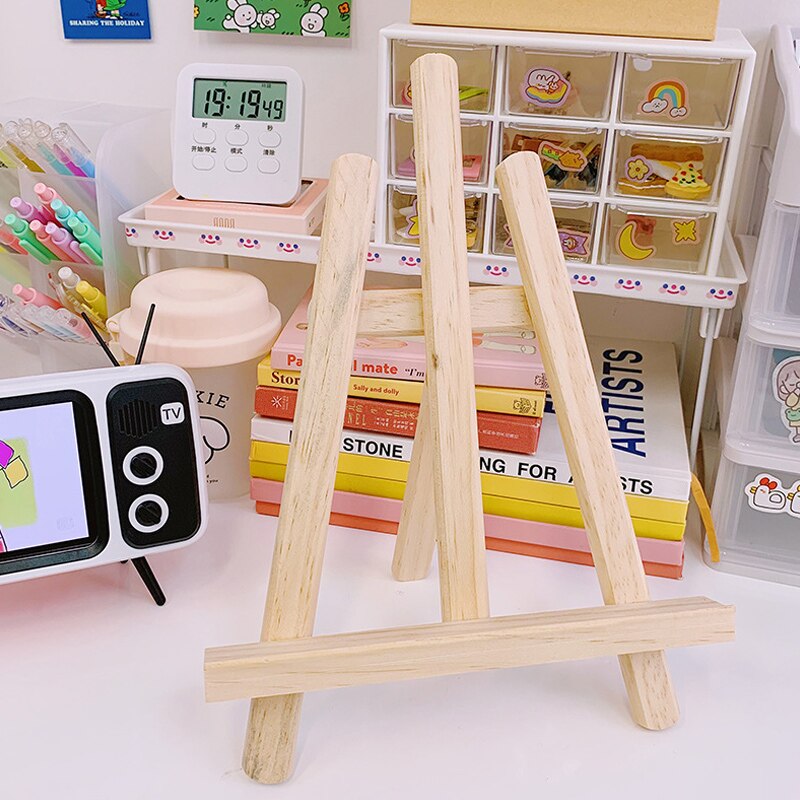 Wooden Mini Easel Stand Mobile Phone Tablet Bracket Portable Desktop Holder OCT998: tablet