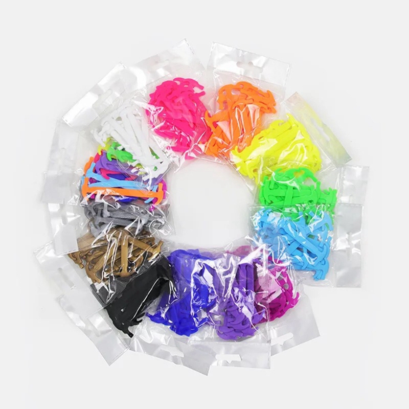 Lacets élastiques en Silicone pour baskets, sans attaches, faciles à mettre et à enlever, pour paresseux, unisexe, 12 pièces/1 ensemble