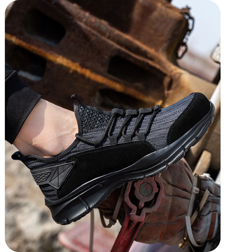 Chaussures d&#39;assurance contre les coups et les piercings pour homme, souliers de protection pour le travail, respirants, bout en acier, tendance,