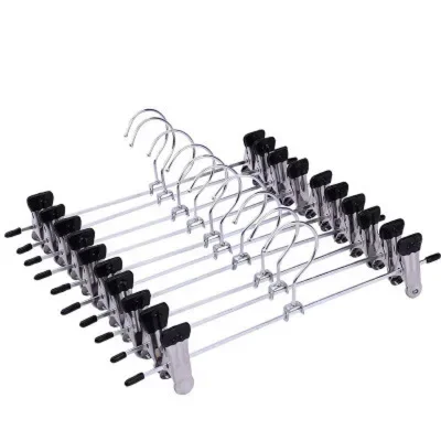 20/10/5PCs Stainless Steel Dress Hanger Pants Clip Clothes Racks Coat Clothing Skirt Clip Skirts Clip Hangers Hangers Skirt: M / Light Grey