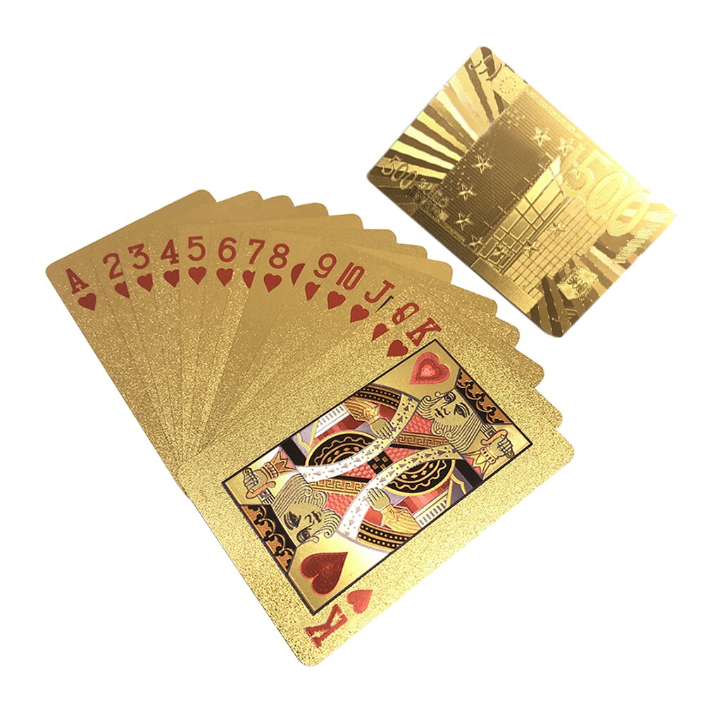 Golden Playing Cards Set Waterproof Plastic PVC Black Color Poker Cards Sets Magic Tricks Poker Box-packed 54sheets/set: B
