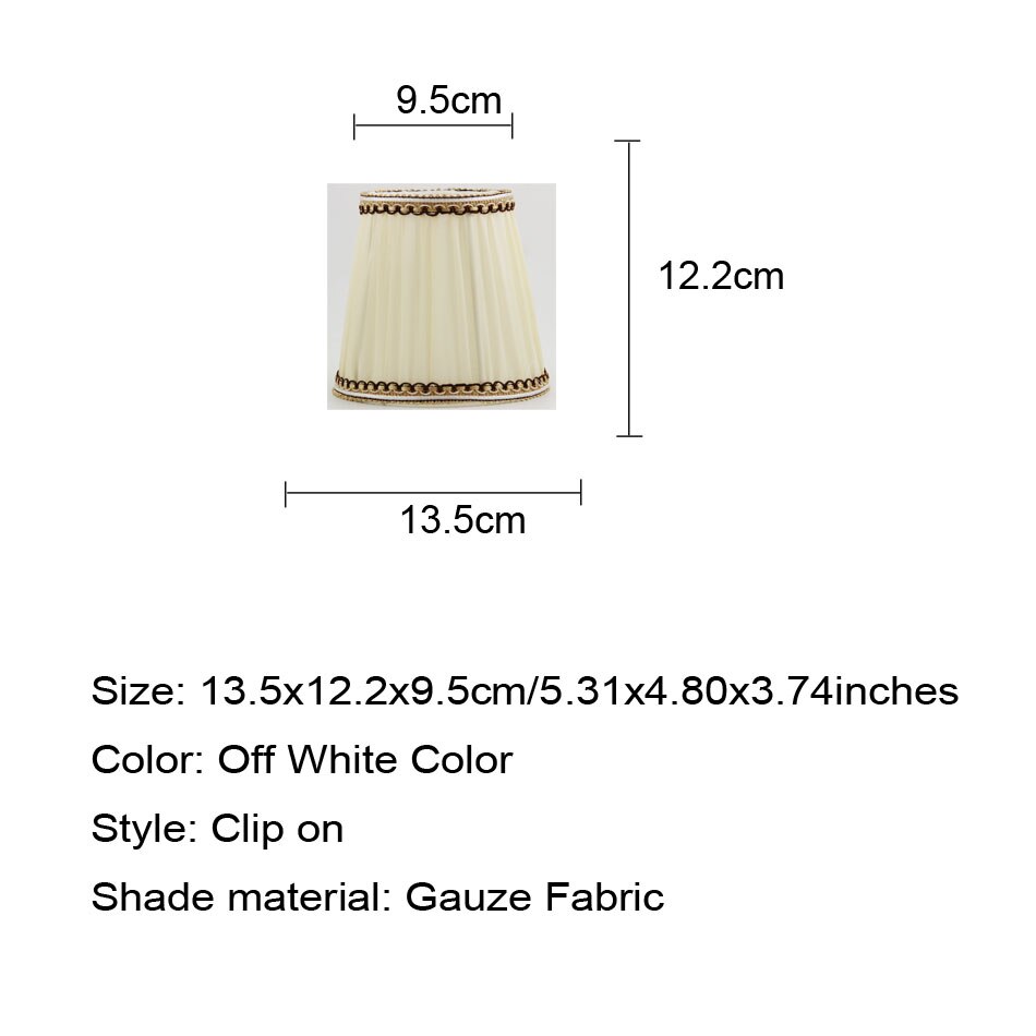 DIA 13,5 cm/5,31 zoll Geflochtene Band Rand kronleuchter lampe Schattierungen, weiß Farbe Blick Stoff Zauberstab lampe Schattierungen, Clip Auf