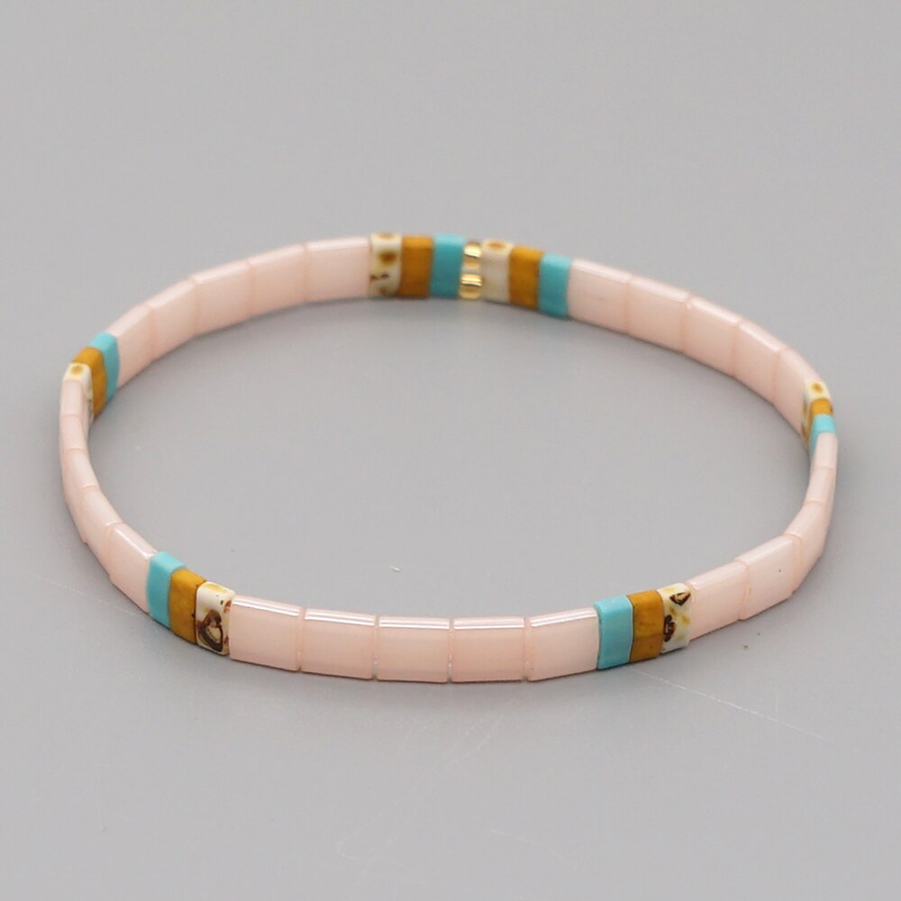 Go2 boho winter armbanden voor vrouwen miyuki tila kralen strand handgemaakte sieraden femme stretch armbanden: Tlb 200060a