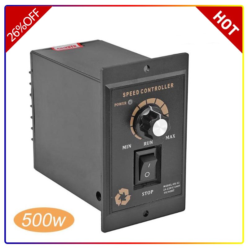 500W Motor Speed Controller AC 220V Pinpoint Regulator Controller Forward and Backward Motor Speed Controller