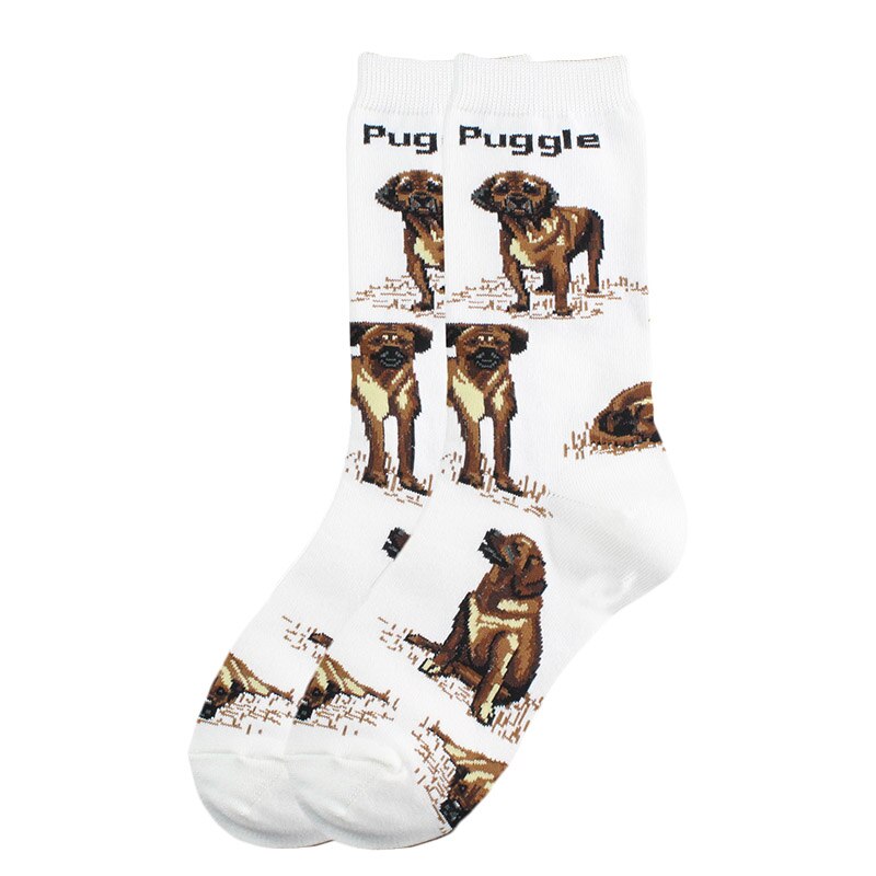 Calcetines divertidos y alegres Unisex, diferentes diseños de perro, cerdo, pingüino, perezoso, color blanco
