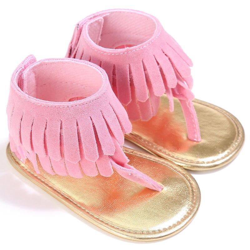 Peuter Baby Meisjes Sandalen Kid Kwastje Klompen Zomer Babyschoenen Meisje Zool Schoenen Schoenen Flip Flops: Roze / 11