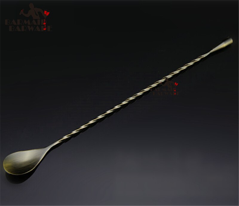 Edelstahl Cocktail Bar Löffel Bronze- Mischen Spirale aufbringen Bar Teadrop Löffel Rühren Löffel Bar Werkzeug Barmann Werkzeuge 40cm
