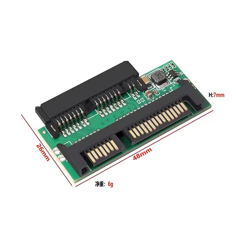 1.8 pouces Micro SATA HDD SSD 3.3V à 2.5 pouces 22PIN SATA 5V adaptateur
