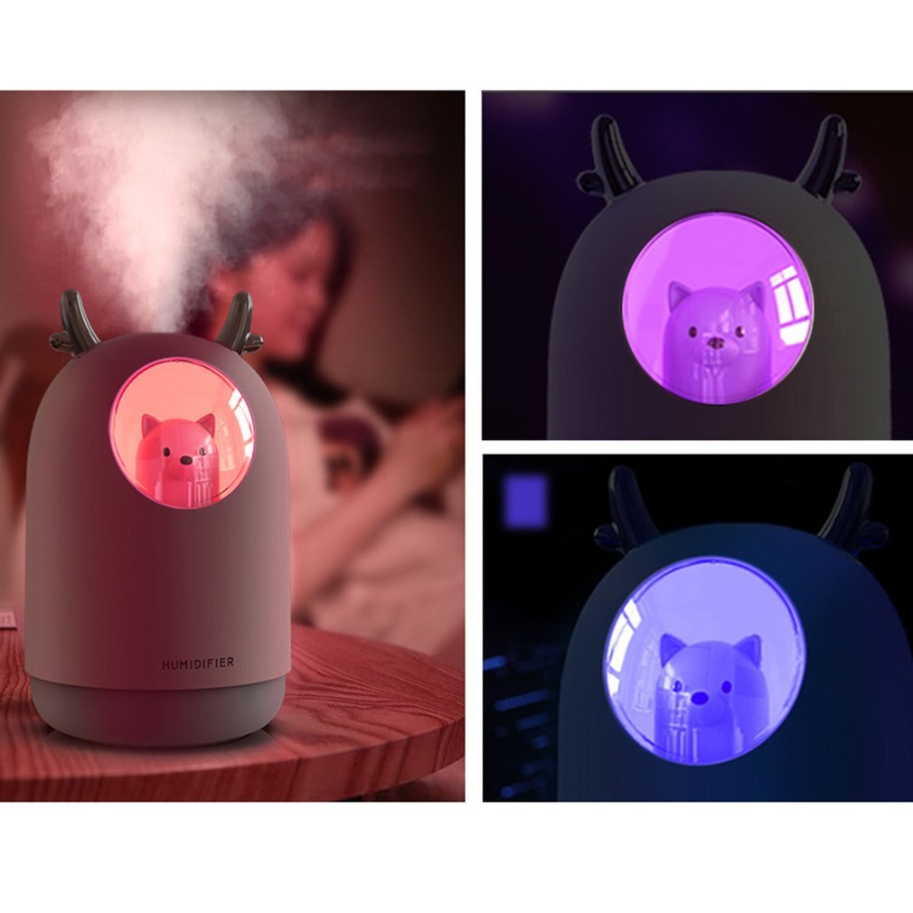 Schattige huisdier luchtbevochtiger usb luchtbevochtiger mini draagbare aromatherapie waterzuiveraar vernevelaar nachtlampje luchtbevochtiger