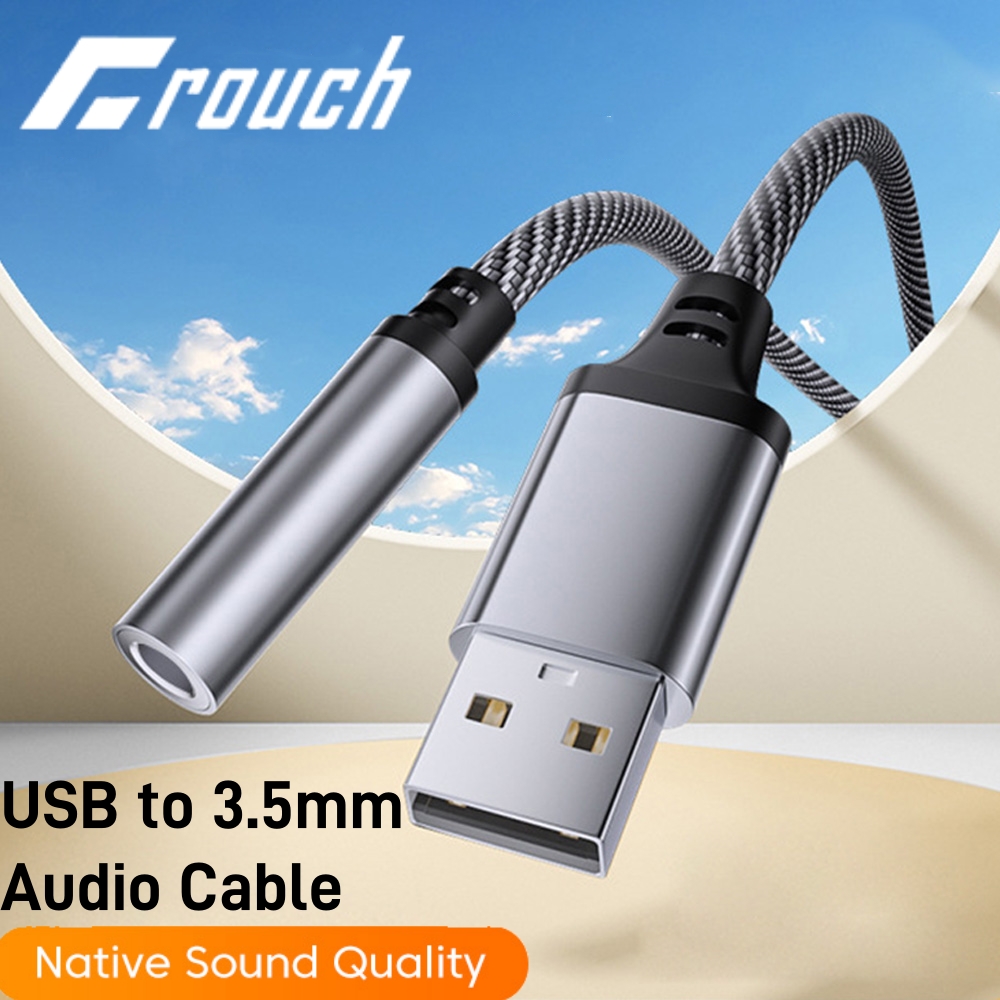 USB To 3.5MM Jack Audio Adapter Cable USB External Sound For PC Laptop Headphones Microphone Aux Converter USB A To 3.5 MM Jack