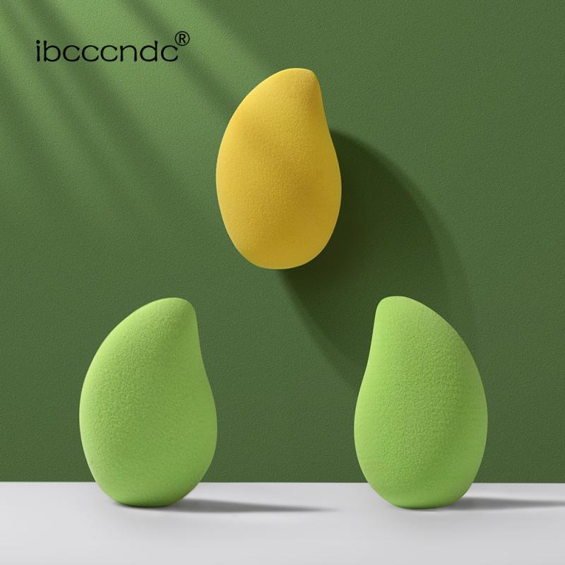 1 Pc seco mojado de doble uso Mango esponja Puff cosmético de maquillaje esponja suave de las mujeres de base de maquillaje contorno Facial esponjas Mango esponja