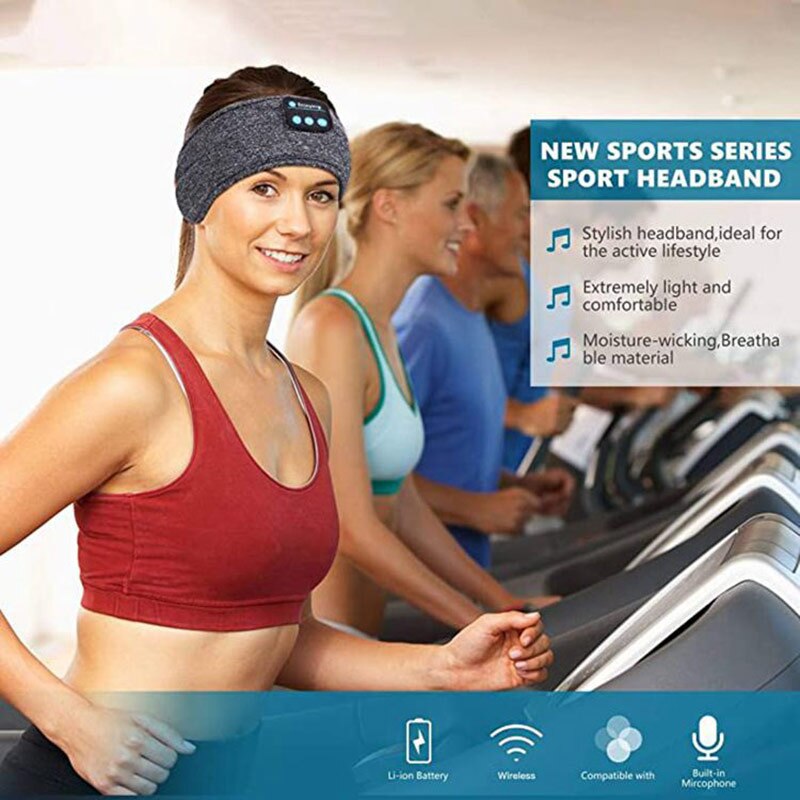 Auriculares inalámbricos con Bluetooth 5,0, diadema deportiva para dormir, auricular blando para escuchar música