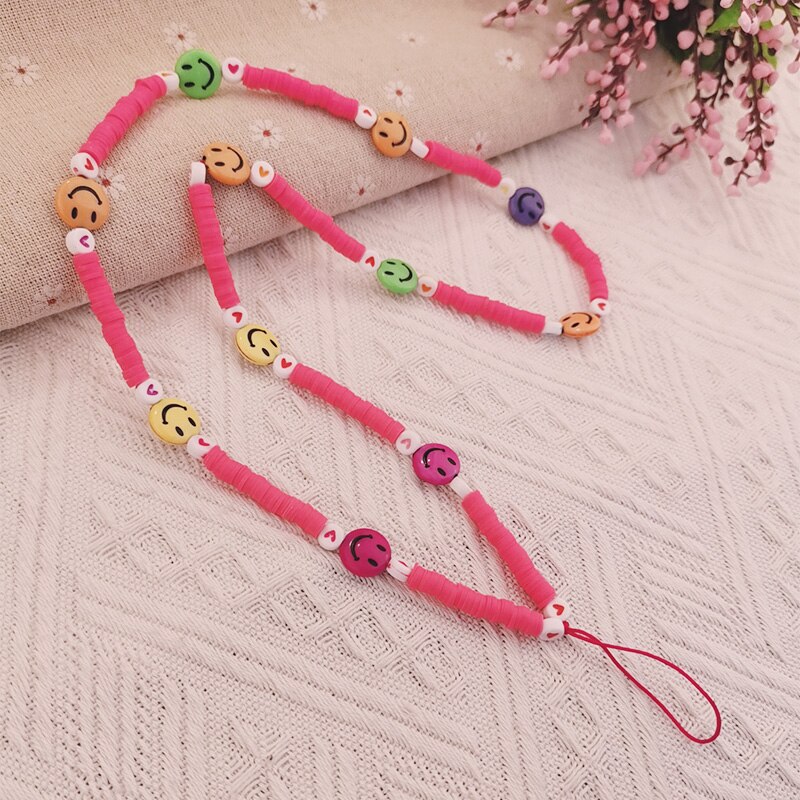 Long Flower Soft Circle Beaded Lanyard Anti-Lost Lanyard Trendy Crystal Stone Beads Mobile Phone Chain for Girls Cellphone Strap: 03