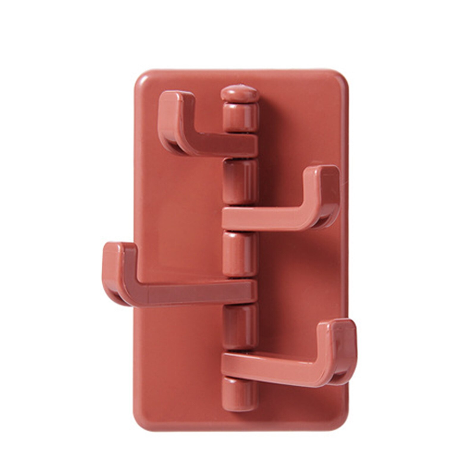 Gancho giratorio multiusos, gancho de 4 eslabones, estante de pared para baño, toallero, sin perforación y sin huellas, WWO: Red 10pcs