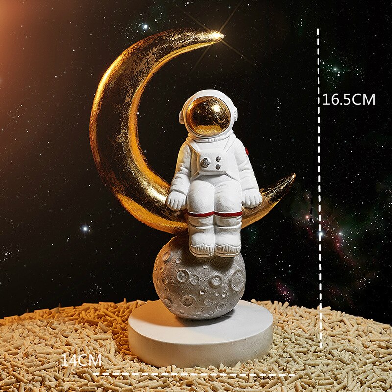 Nordisk harpiks astronaut skulptur figur søte nøkler lagring håndverk skrivebord moderne rom dekorasjon tilbehør hjem: 11