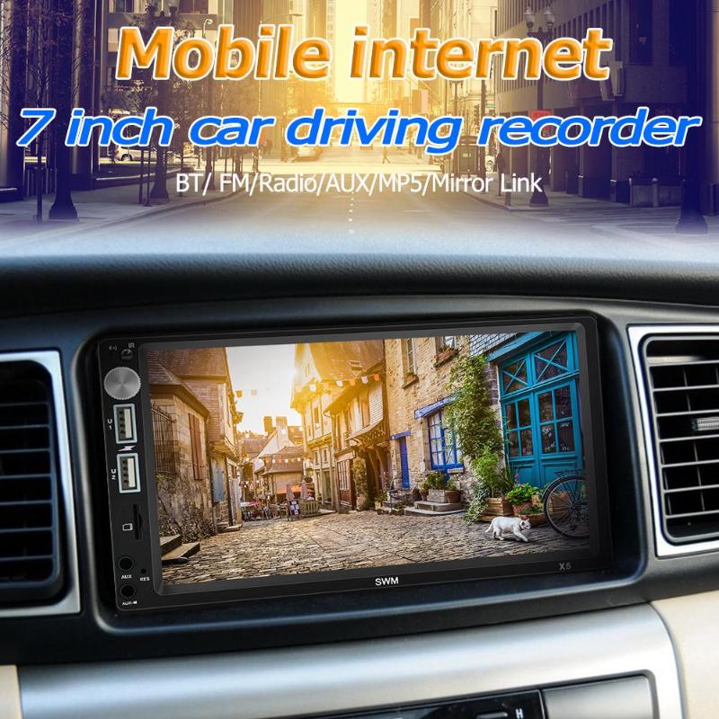 SWM X5 2 DIN 7 pulgadas Bluetooth AUX RCA coche estéreo MP4 MP5 música reproductor de vídeo FM Radio receptor unidad principal coche reproductor Multimedia