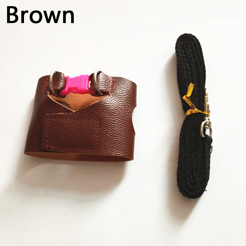 1 pc ekorrträningskoppel delad västtyp ekorrträningsrep för små husdjur dragrep för hamster läder bröstrem: Brun / L