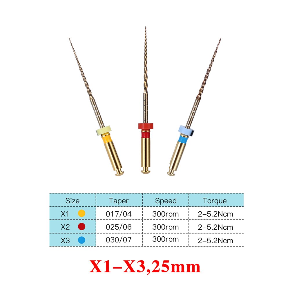 Azdent Motor Gebruik Niti Roterende Bestand Endo Wortelkanaalbehandeling Instrumenten Universele Motor Gebruik Blauw Endondontic Wortelkanaalbehandeling Tandarts Gereedschap: 25mm X1-X3